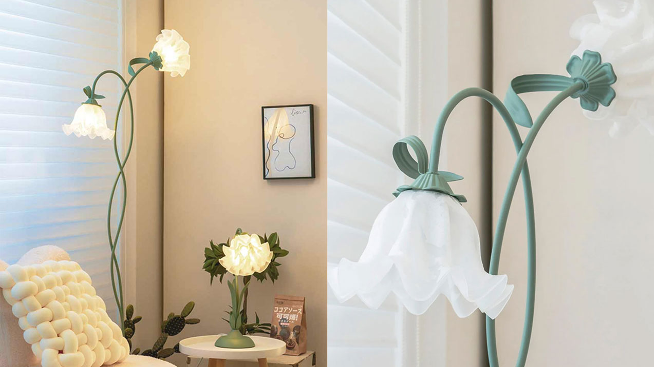 Bloemen vloerlamp