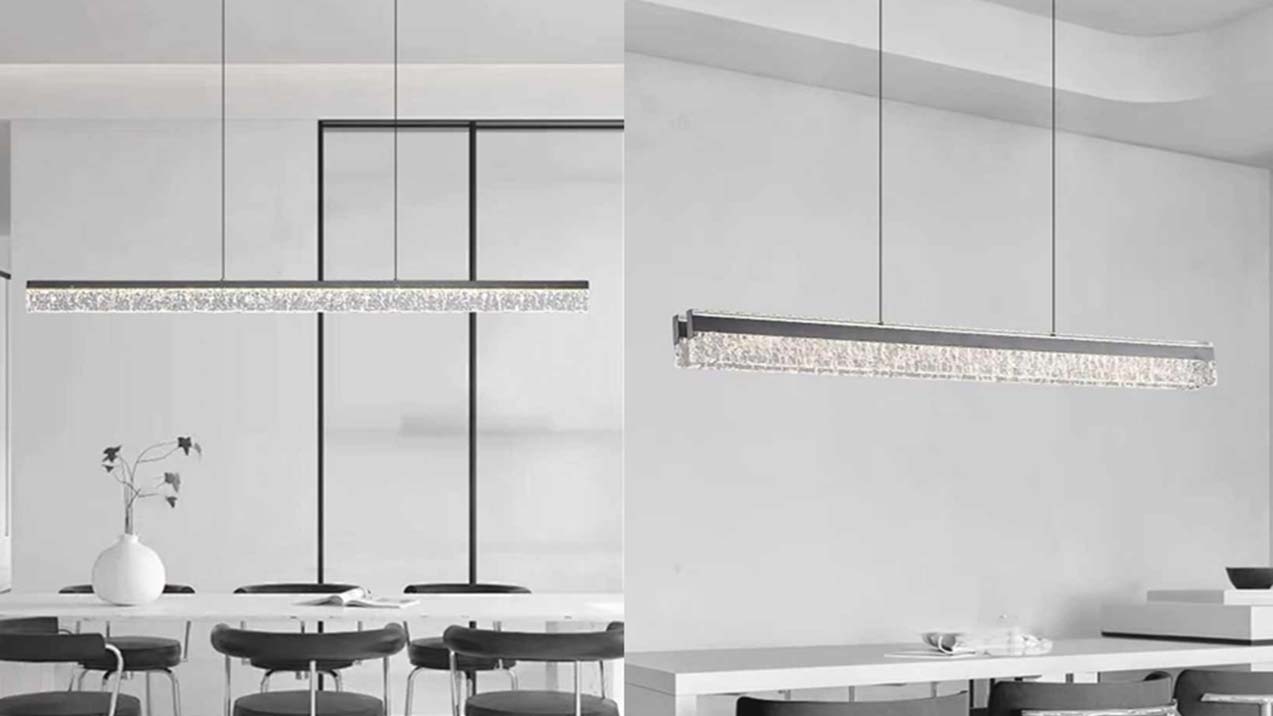 Lineare schwarze LED-Pendelleuchte